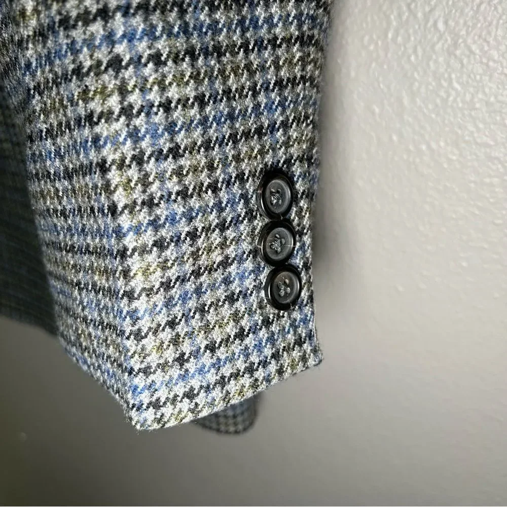 Brooks Brothers wool houndstooth 3 button sport coat blazer men’s size 42 Long